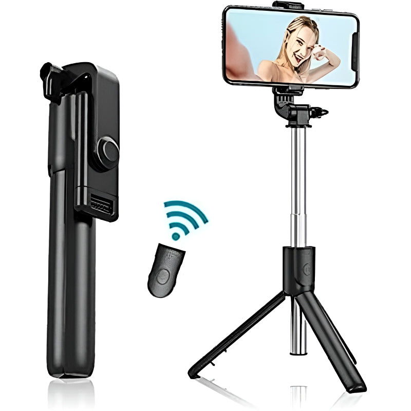 Selfie Stick Tripod with LED Fill Light and Detachable Remote,