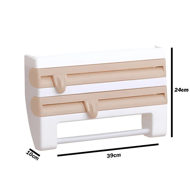 Mounted Kitchen Organizer Shelf with Foil Dispenser