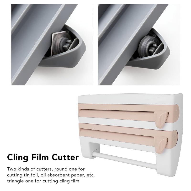 Mounted Kitchen Organizer Shelf with Foil Dispenser