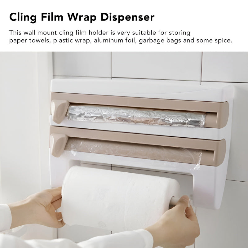 Mounted Kitchen Organizer Shelf with Foil Dispenser
