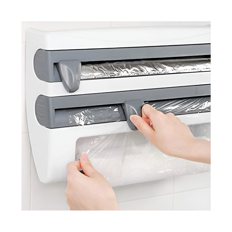 Mounted Kitchen Organizer Shelf with Foil Dispenser