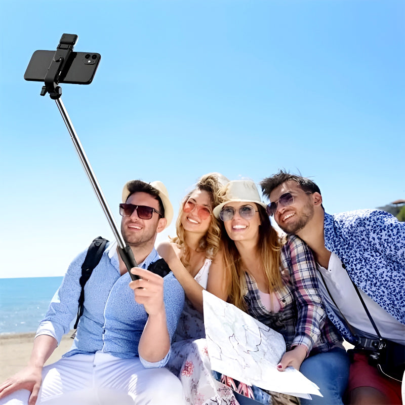 Selfie Stick Tripod with LED Fill Light and Detachable Remote,