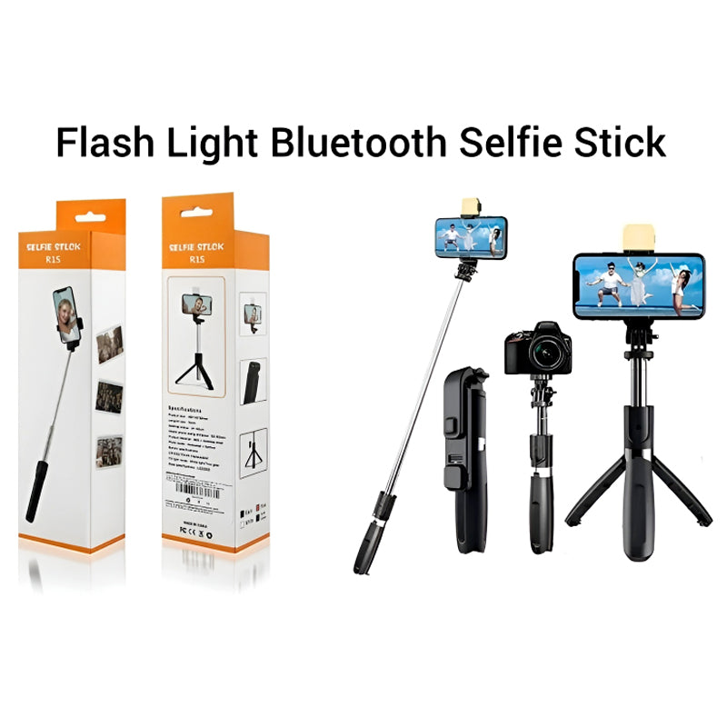 Selfie Stick Tripod with LED Fill Light and Detachable Remote,