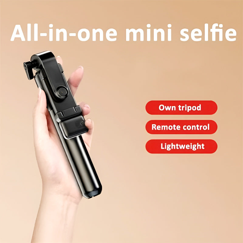 Selfie Stick Tripod with LED Fill Light and Detachable Remote,
