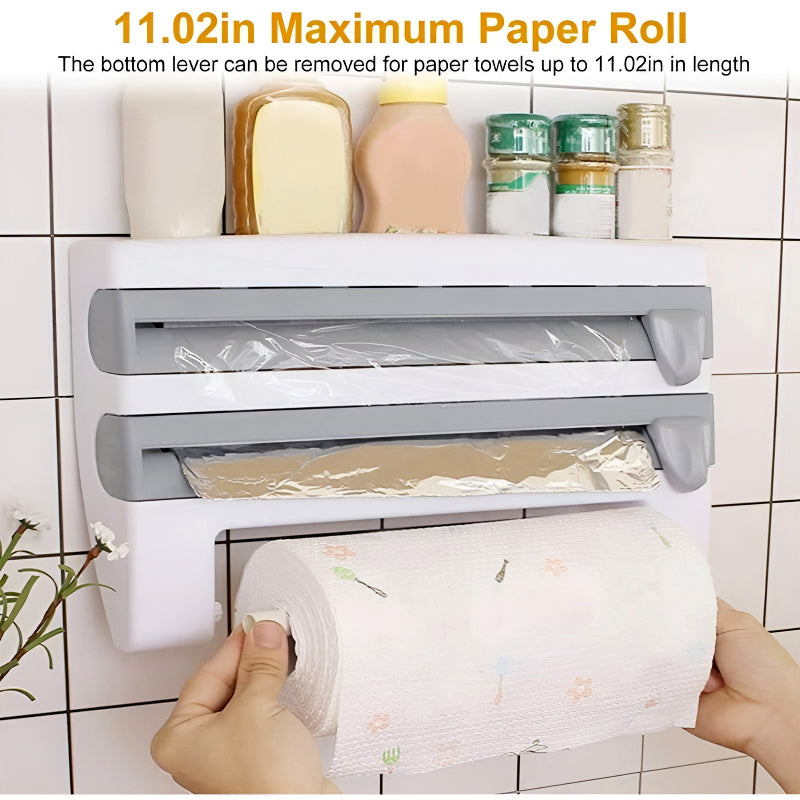 Mounted Kitchen Organizer Shelf with Foil Dispenser