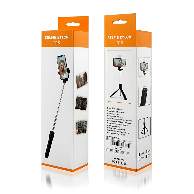 Selfie Stick Tripod with LED Fill Light and Detachable Remote,