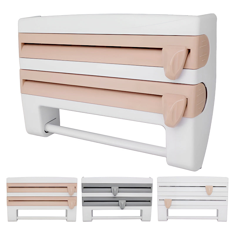 Mounted Kitchen Organizer Shelf with Foil Dispenser