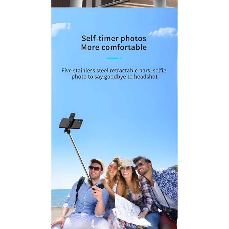 Selfie Stick Tripod with LED Fill Light and Detachable Remote,